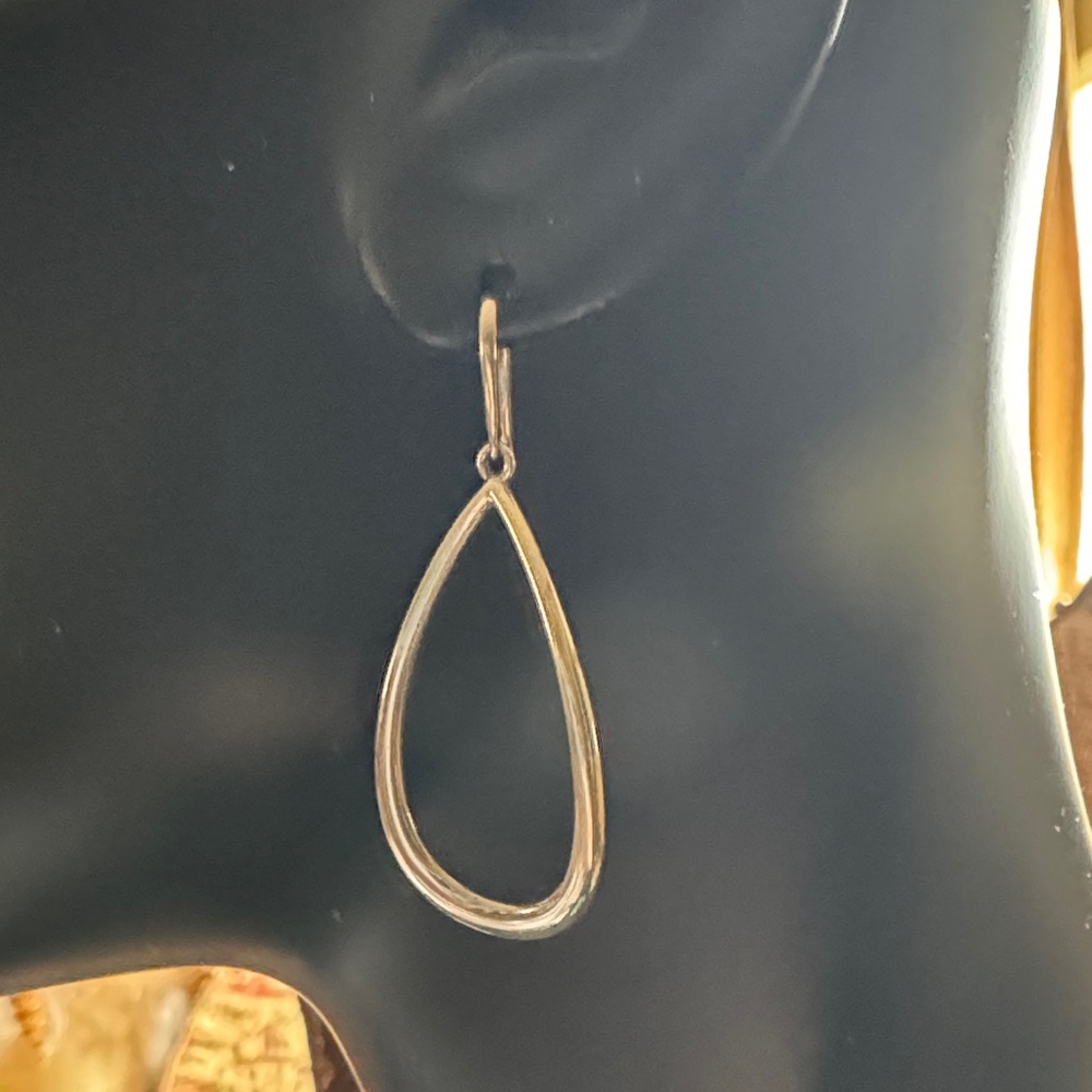 Tiffany & Co Elsa Peretti Elegant Silver Open Teardrop Earrings